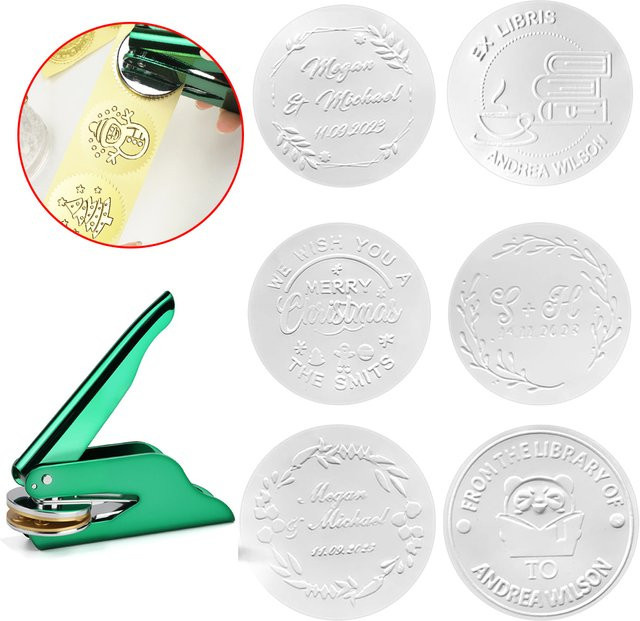 Individueller Prägestempel mit eigenem Logo in Gold für Hochzeit, Bibliothek oder Briefe zur Gestaltung von Umschlägen und Einladungen - Bild 1