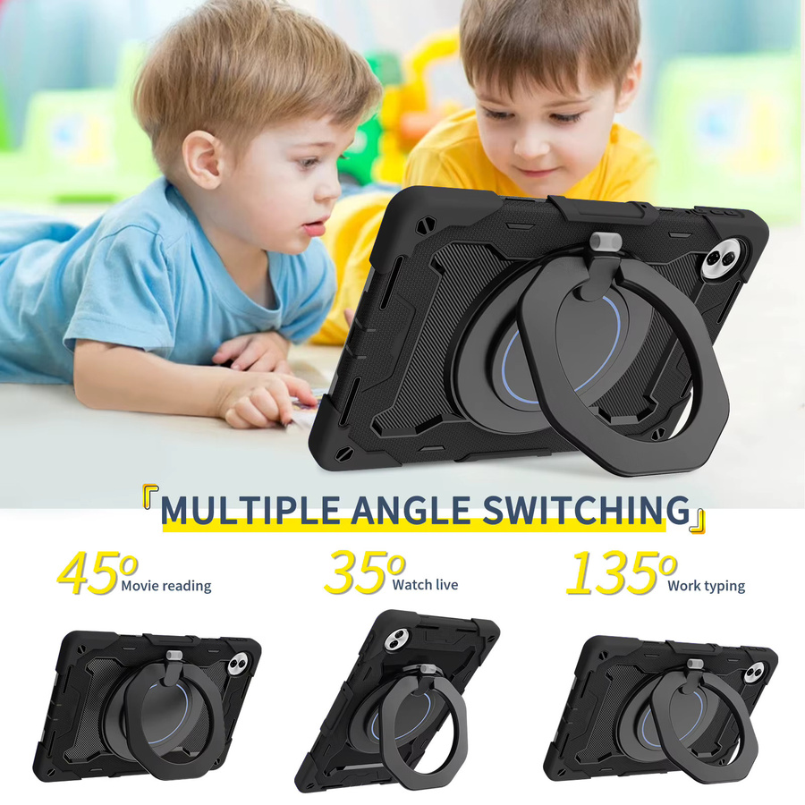 Robuste 360 Grad drehbare Griffhülle mit Panzerung für Honor Pad 12,1 Zoll (Modelle HEY4-W09 und HEY3-W00) in Schwarz und Blau - Bild 4