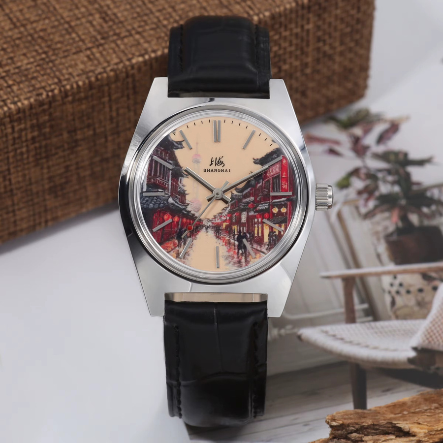 HEIMDALLR Armbanduhr, Handaufzug, 36 mm, Weiß, Leder, Herren - Bild 2