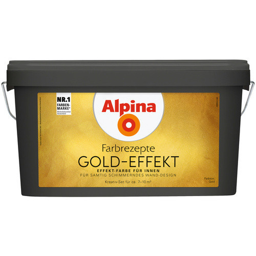 Alpina Effektfarbe Farbrezepte Komplettset mit Gold-Effekt, goldfarben, 4,1 l - Bild 2