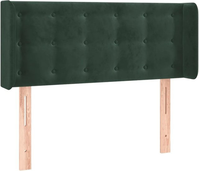 vidaXL LED Kopfteil aus Samt in Dunkelgrün mit USB-Ladeanschluss und integrierter Beleuchtung, B/T/H: 83 x 16 x 78/88 cm - Bild 1