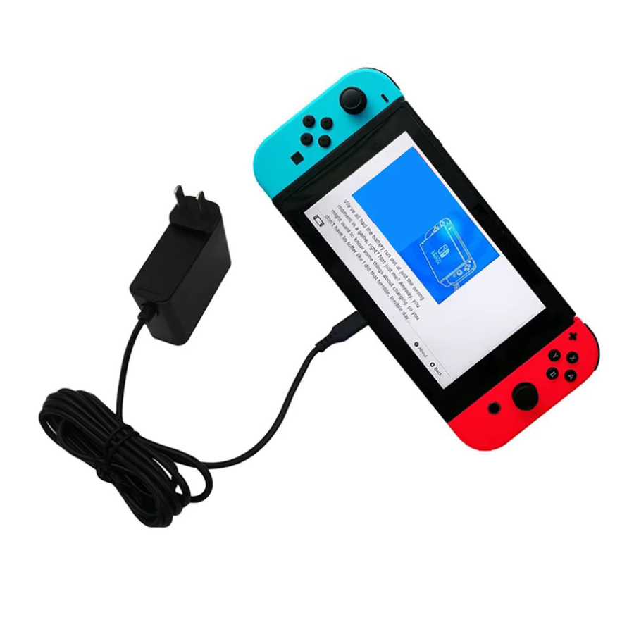 WAPUNO USB-C Ladegerät für Nintendo Switch, Netzteil 5V 2.4A, Farbe: Schwarz - Bild 2