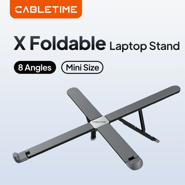 CABLETIME Laptop-Ständer X faltbar mit 8 verstellbaren Winkeln für Laptops von 10 bis 17,3 Zoll und MacBook - Bild 1