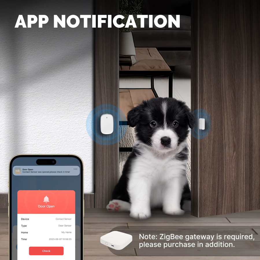 MOES Tuya ZigBee Smart Fenster Tür Tor Sensor Detektor in Weiß für dein Smart Home Sicherheitssystem mit App-Fernsteuerung - Bild 3