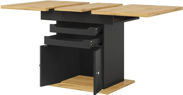 okwish Esstisch mit Teleskopfunktion und Schubladen in Schwarz, ausziehbar für Küche und Esszimmer - Bild 1