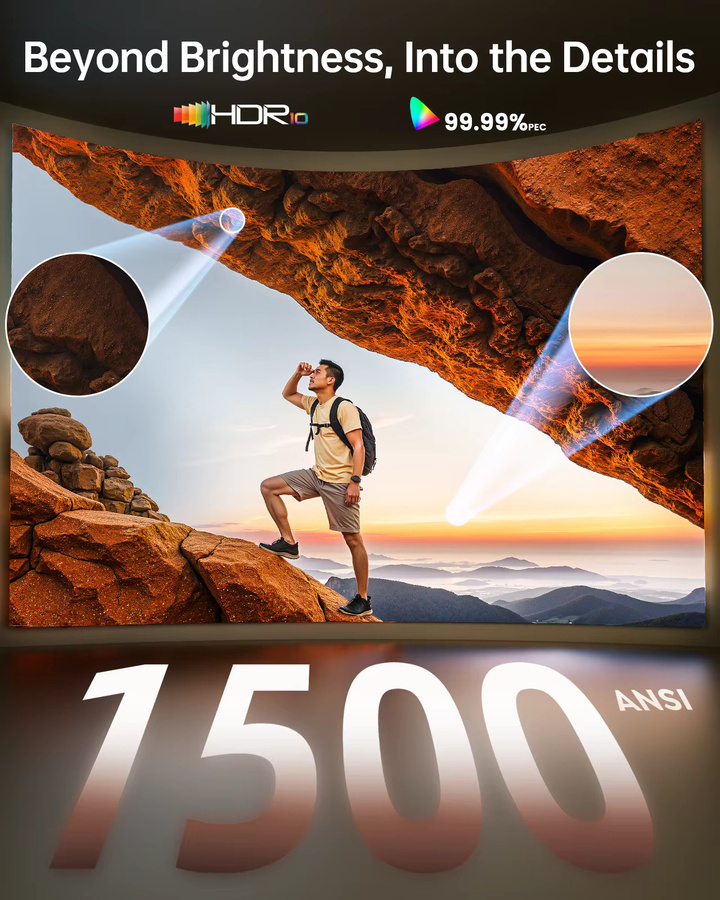 TOPTRO 4K Smart Home Theater Filmprojektor in Schwarz mit Autofokus, Keystone, WiFi6 und Bluetooth 5.2, Full HD 1080p, offiziell Netflix-kompatibel - Bild 2