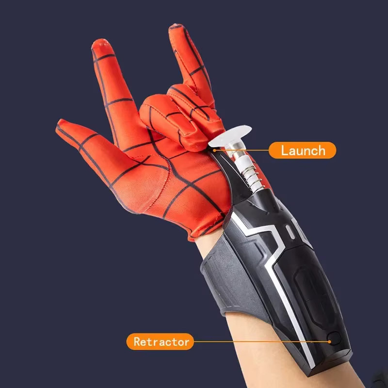 Bandai Spiderman Web Shooter Handgelenk Spinnennetz Launcher Handschuhe Zubehör, Blau - Bild 2