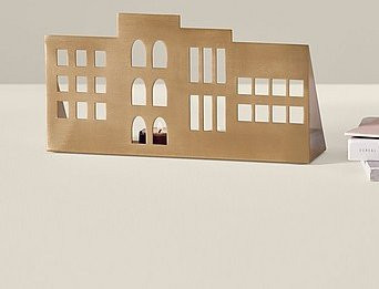 Jotex Laterne NEW YORK in Gold aus Metall für Tischdekoration, B/T/H: 30,0 x 15,5 x 8,0 cm - Bild 1