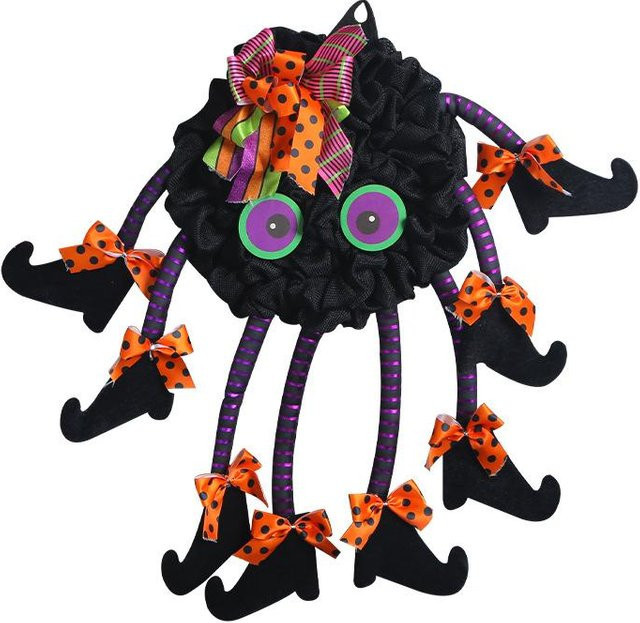 Yiran Furniture Halloween Spinne Türhänger aus Textil in Multicolour zur festlichen Dekoration - Bild 1