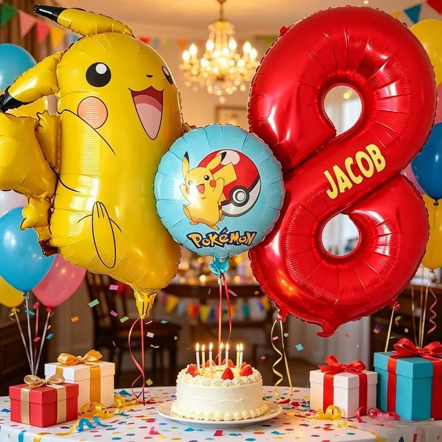 Potdemiel Pokémon Pikachu Folienballons Set für Kindergeburtstage in Mehrfarbig - Bild 1