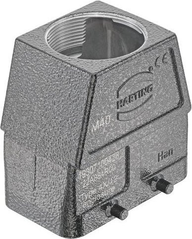 HARTING Tüllengehäuse 19 30 710 0428 in Schwarz und Grau aus Aluminium - Bild 1