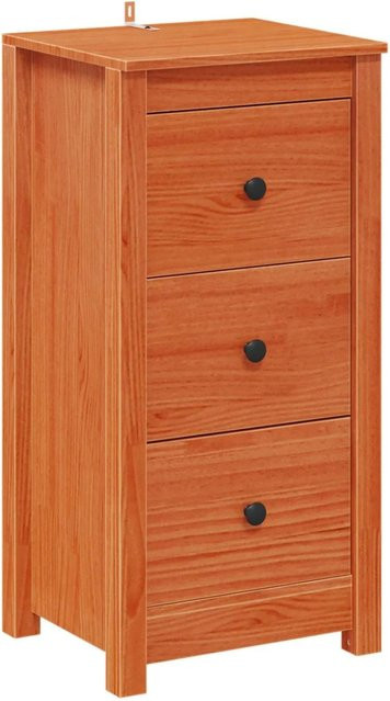 vidaXL Sideboard aus massivem Kiefernholz in Wachsbraun, B/T/H: 39 x 35 x 80 cm - Bild 1