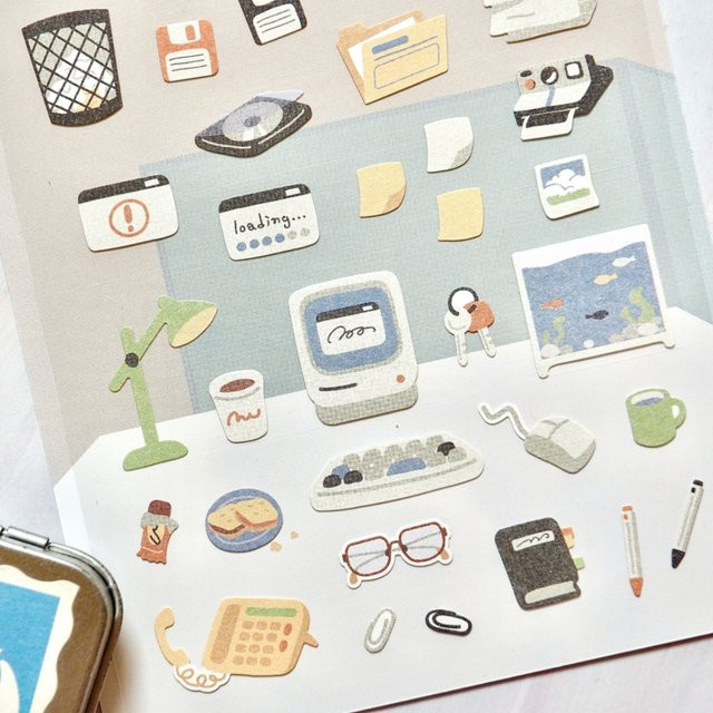 Suatelier Retro Briefpapier Aufkleber für Scrapbooking und Journaling in Multicolour - Bild 1