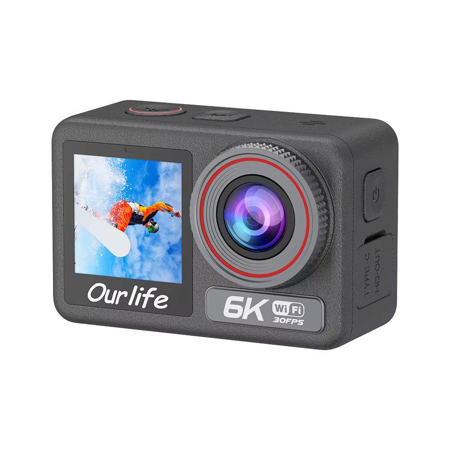 Ourlife M90TR Actionkamera in Schwarz mit 6K30FPS, 2,2 Zoll Touchscreen, 170 Grad Sichtfeld, 40m wasserdicht und WiFi-Funktion - Bild 5
