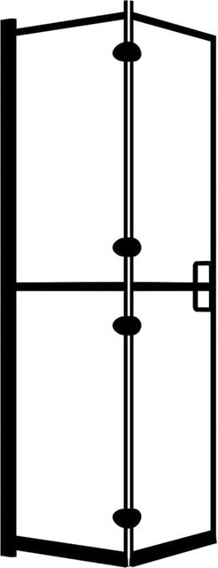 Faltbare Eck-Duschkabine aus ESG-Glas von Yiwydaa in Schwarz und Transparent, B: 80 cm, T: 140 cm - Bild 1
