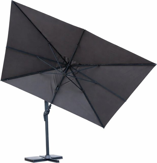 Osoltus Ampelschirm Grande KOS aus Aluminium mit Kurbel und Tilt-Funktion, Grau, Breite: 400 cm, Tiefe: 300 cm - Bild 1