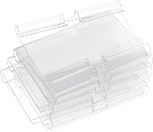 50 Stück transparente Etikettenhalter aus Kunststoff für Drahtregale und Körbe im Einzelhandel - Bild 1