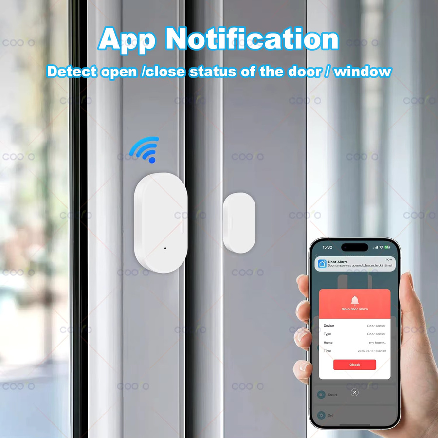 Tuya ZigBee Smart Fenster Tür Tor Sensor in Weiß zur Überwachung mit Alexa und Google Home via Tuya App und SmartLife - Bild 2