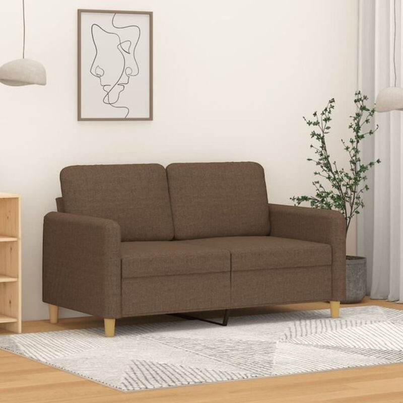 Vidaxl 2-Sitzer-Sofa in Braun im skandinavischen Design aus Stoff und Metall, Breite: 138 cm, Tiefe: 77 cm, Höhe: 80 cm - Bild 1