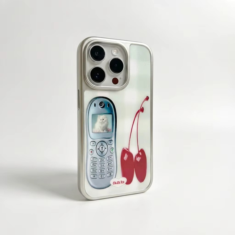 DecoPhone Millennium Call Y2K Handyhülle in Schwarz, stoßfest mit Rand für iPhone 17, 16, 15 und 14 Pro Max - Bild 1