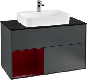 V&B Finion Waschtischunterschrank mit LED-Beleuchtung und Regalfach, Wandmontage, Breite: 100 cm - Bild 1