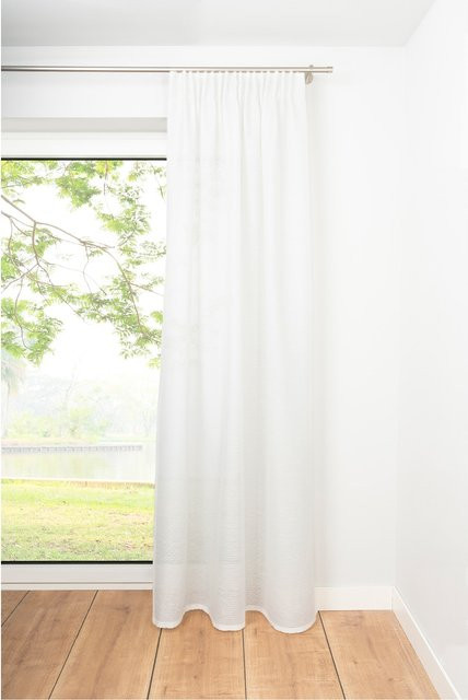 Ondeco Schlaufenschal Dot Gardine blickdicht in Weiß, B: 135 cm, H: 245 cm - Bild 1