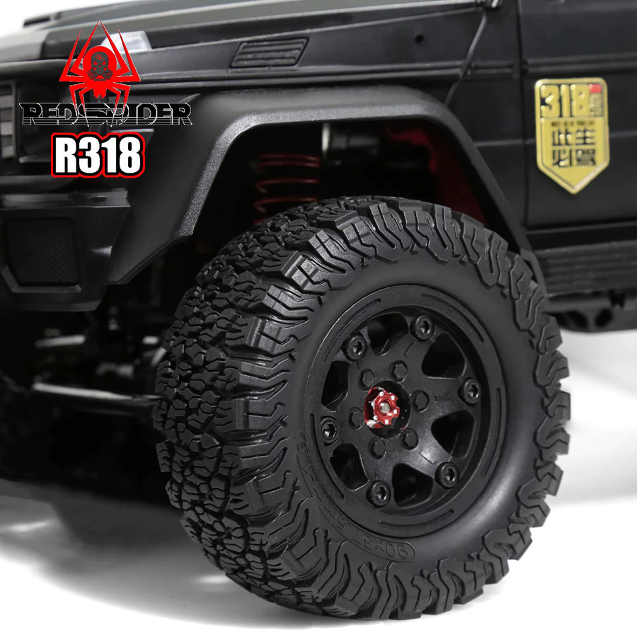 4-teiliges Set RC Crawler-Reifen und Räder, 1,9 Zoll, Schwarz, Gummi und Kunststoff - Bild 6