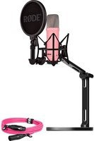 Rode NT1 Signature Mikrofon Set in Pink mit Desktop Studio Arm und XLR-Kabel sowie Kondensatormikrofon - Bild 1