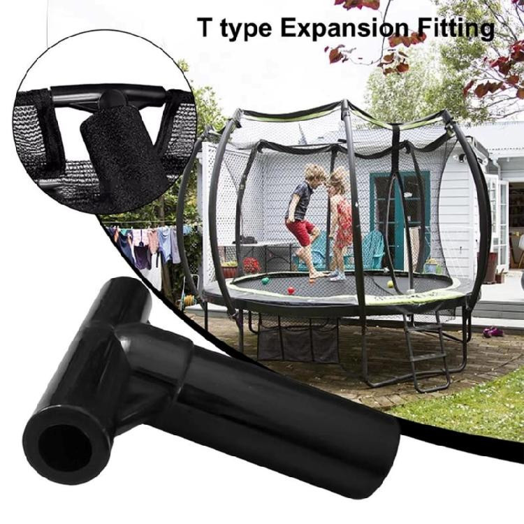 5 Stück Trampolin-Sicherheitsnetzstangen Endkappen T-förmige Rohrhülse Schnellverbinder Fitting für Outdoor und Home in Schwarz - Bild 6