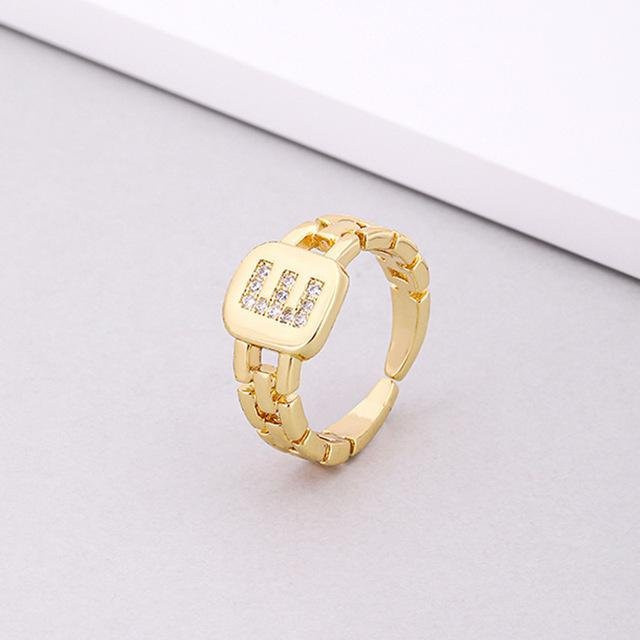 Ring mit Anfangsbuchstaben, Zirkonia, Weiß, Damen - Bild 1