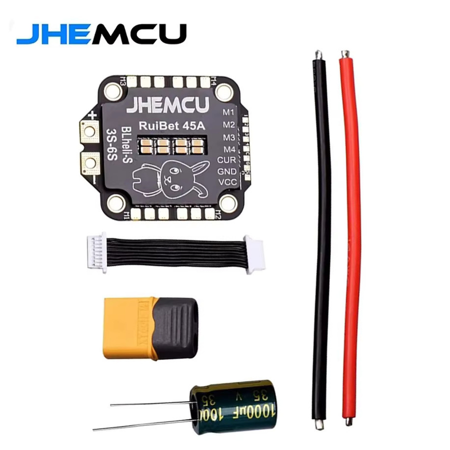 JHEMCU RuiBet 45A/55A ESC BLHELI_S Dshot600 4in1 Bürstenloser ESC, 3-6S, 30,5X30,5 M4 für RC FPV Freestyle Drone - Bild 2