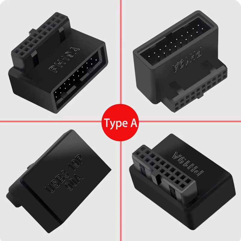 Geris Power USB 3.0 19Pin auf USB-C Adapter in Schwarz für Desktop-Computer - Bild 2