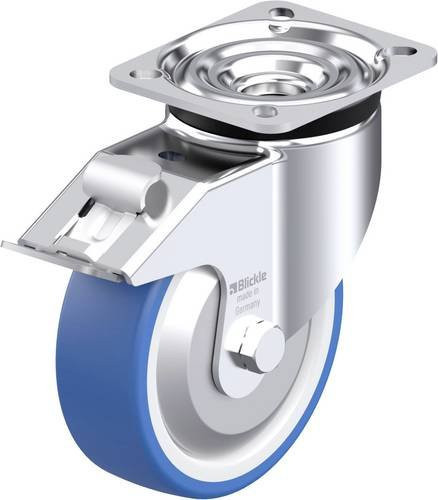 Blickle Stahlblech-Lenkrolle LK-POTHS 125KA-1-FI-FA in Blau mit 125 mm Rad-Durchmesser und 275 kg Tragfähigkeit - Bild 1