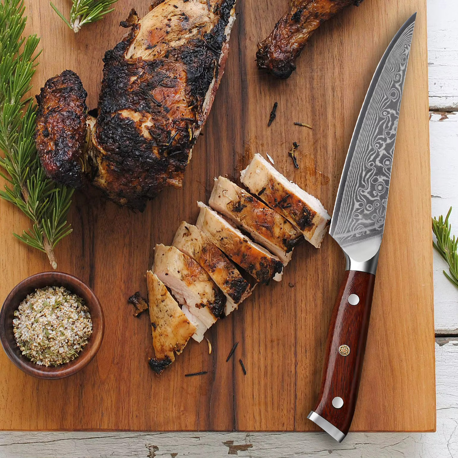 Baovim Steakmesser aus Damaststahl mit Palisandergriff, 12,7 cm - Bild 2