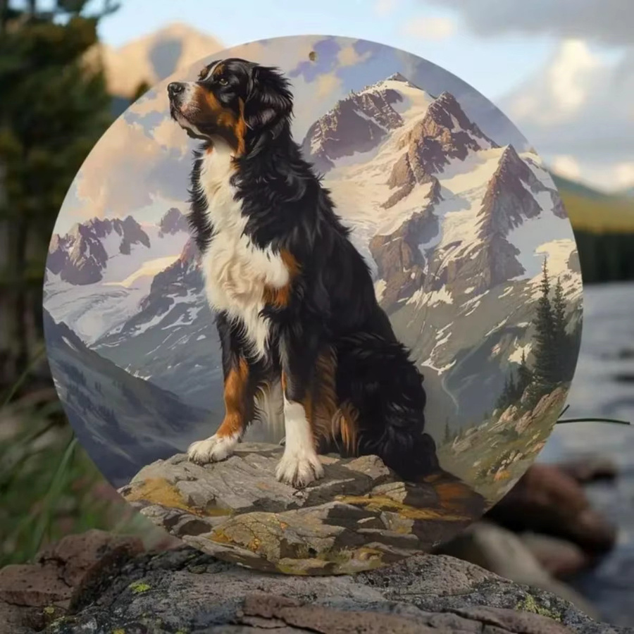 Rundes Berner Sennenhundenschild von CIFBUY in Multicolour, Durchmesser: 20,3 cm, zur Innen- und Außendekoration - Bild 2