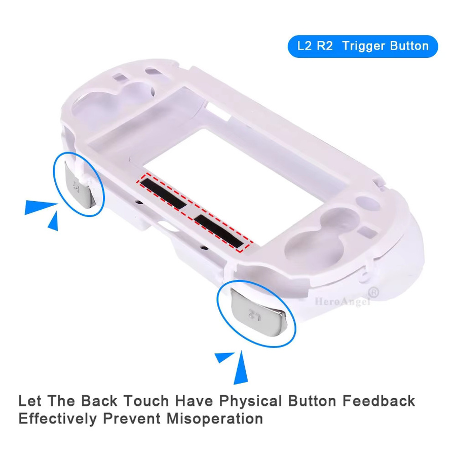 Hayoumon Ersatz-Handgriff-Joypad-Gehäuse mit L2 R2 Trigger-Tasten in Weiß für PS VITA PSV1000 Spielzubehör - Bild 2