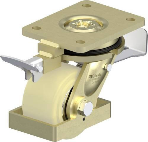 Blickle Schwerlast-Lenkrolle LS-GSPO 101K-ST-RI4-FS in Silber und Beige mit 100 mm Rad-Durchmesser und einer Tragfähigkeit von 1500 kg - Bild 1