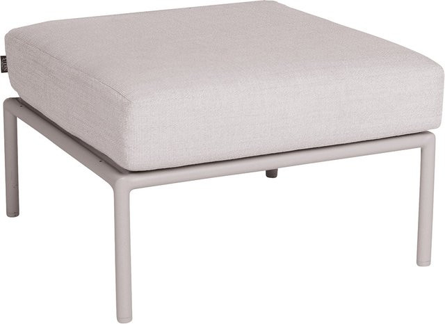 Stern Lounge Hocker Romy aus Aluminium in Greige mit Kissen in Vanilla - Bild 1