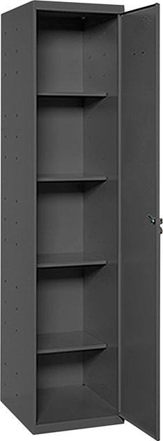 PROREGAL Putzmittelschrank AMEGO Metallschrank in Anthrazit mit 4 Fachböden und Schloss, H x B x T: 180 x 40 x 40 cm - Bild 1