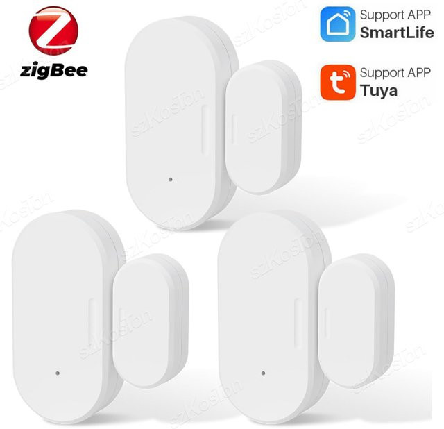 Tuya ZigBee Smart Tür und Fenster Sensor in Weiß für dein Smart Home Sicherheitssystem mit Alexa und Google Unterstützung - Bild 1