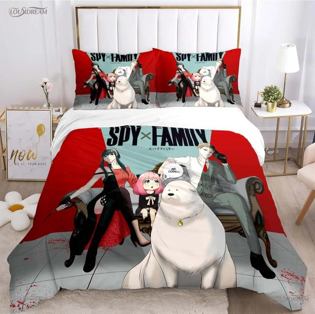 Spy x Family Anime Bettwäscheset aus Mikrofaser-Polyester, Mehrfarbig, B/H: 140 x 210 cm - Bild 1