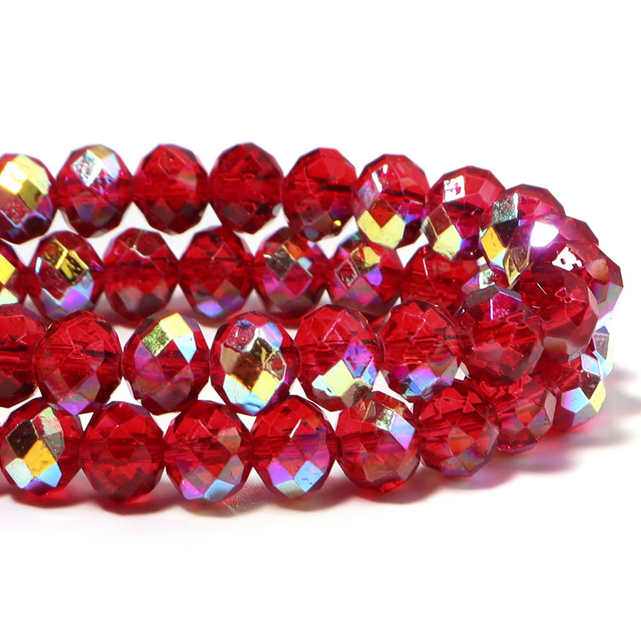 lingsai Kristallperlen, Glas, rot, Unisex - Bild 6