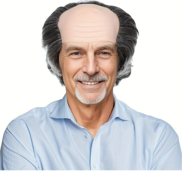 Suri Hair Perücke, graue kahle Charakter Perücke, Kunststoff - Bild 1