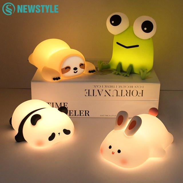 Dimmbares LED Hasen-Nachtlicht in Weiß, wiederaufladbare Touch-Lampe mit 3 Helligkeitsstufen - Bild 1