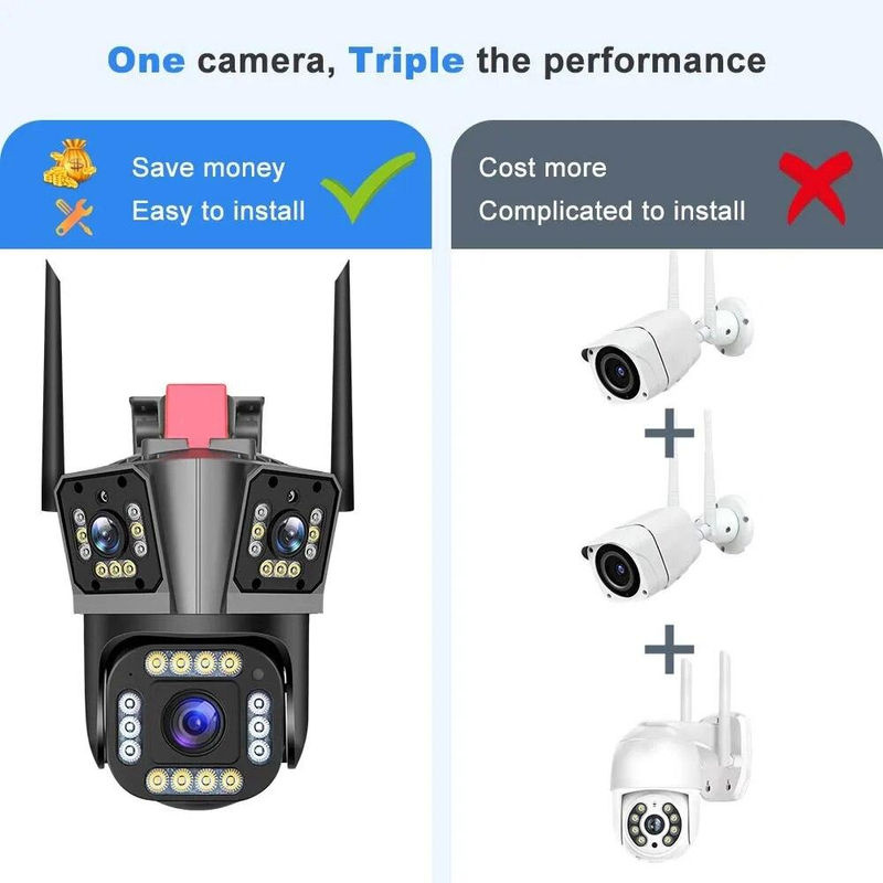 LS VISION 5K 12MP Outdoor Sicherheit Kamera mit WiFi, 10X Zoom, Drei-Objektiv-PTZ und Auto Tracking für die Überwachung - Bild 11