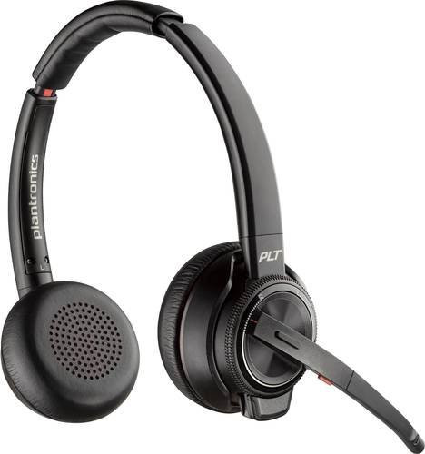HP Poly Savi 8220 Stereo DECT On-Ear Headset in Schwarz mit Lautstärkeregelung und Mikrofon-Stummschaltung - Bild 1