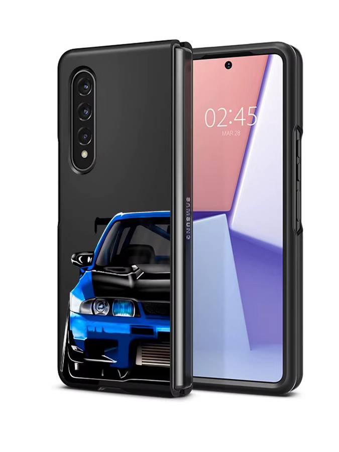 Harte Handyhülle mit Cool Car Design für Samsung Galaxy Z Fold 7 6 5 4 3 in Schwarz - Bild 2