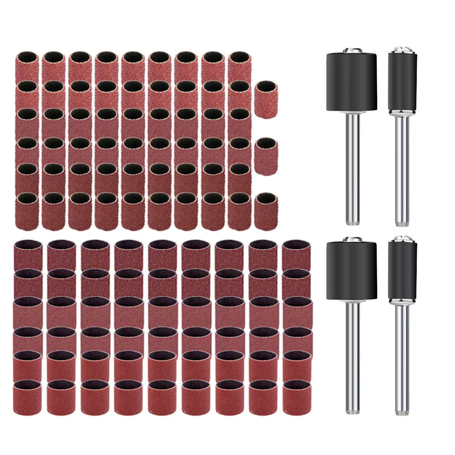 xcan 115-teiliges Schleiftrommel-Set mit Schleifbändern und Schleifdornen, Körnung 60/120/320, passend für Dremel und Nagelbohrer, Größen 1/2 und 1/4 Zoll - Bild 7
