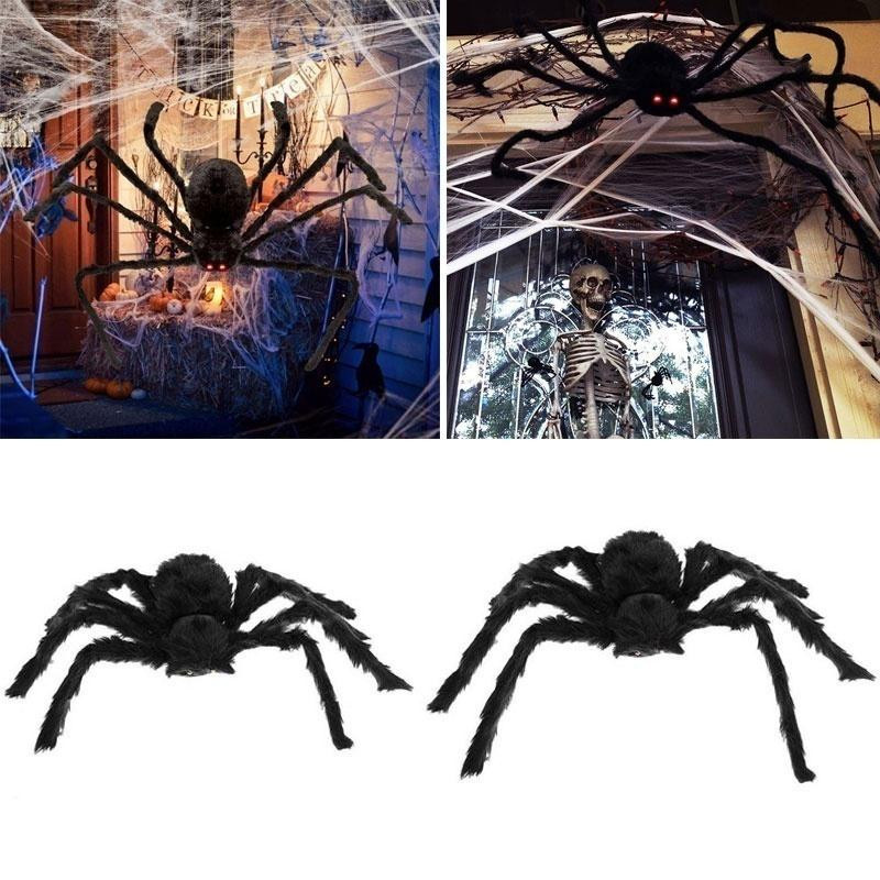 YuTao Magic 026 Künstliche schwarze Spinne aus Plüsch für Halloween-Dekoration, Höhe: 30 cm - Bild 7