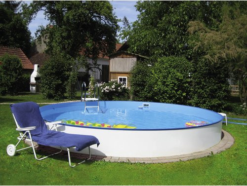 Sunfun SUMMER FUN Rundpool mit Stahlwand in Weiß und Blau, Durchmesser: 350 cm, Höhe: 120 cm - Bild 1